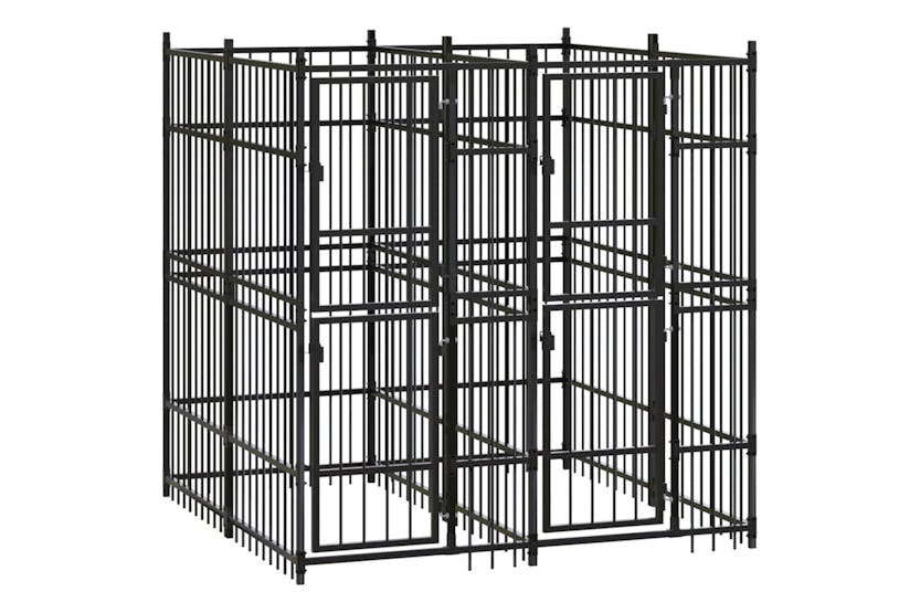 Vidaxl 3097937 Outdoor Dog Kennel Steel 3.69 M2