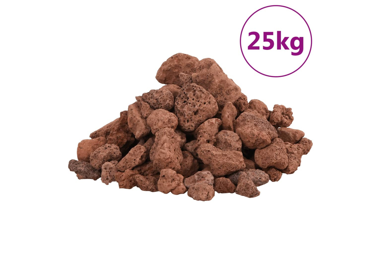 vidaXL 155312 Volcanic Rocks 25 Kg Red 1-2cm