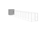 Vidaxl 3189108 Dog House With Run Light Grey 165x1271x181 Cm Galvanised Steel