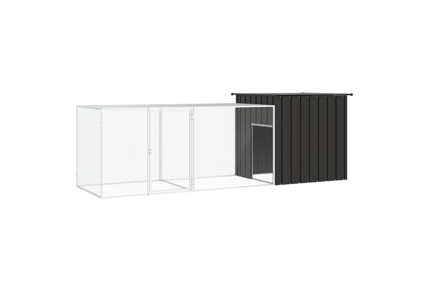 vidaXL 3106452 Chicken Cage Anthracite 300x91x100cm Galvanised Steel