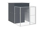 Vidaxl 3189103 Dog House With Run Anthracite 165x1271x181 Cm Galvanised Steel