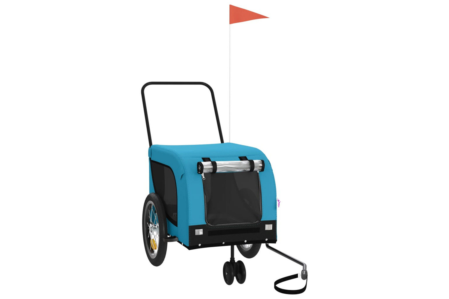 vidaXL 94023 Pet Bike Trailer Blue And Black Oxford Fabric And Iron