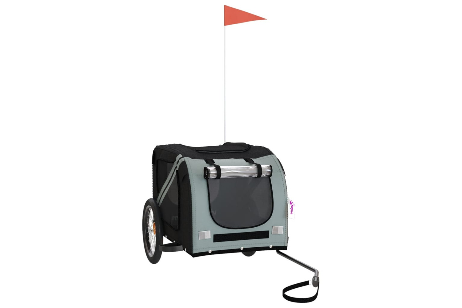 vidaXL 93881 Pet Bike Trailer Black And Grey Oxford Fabric And Iron