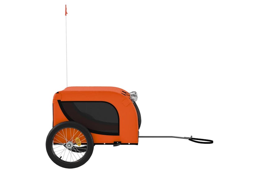 Vidaxl 94005 Pet Bike Trailer Orange And Black Oxford Fabric And Iron