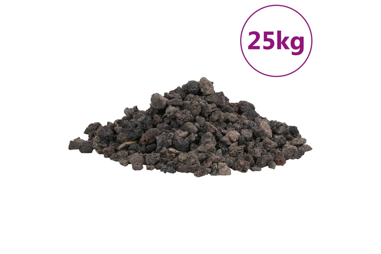 vidaXL 3217181 Volcanic Rocks 25 Kg Black 1-2cm
