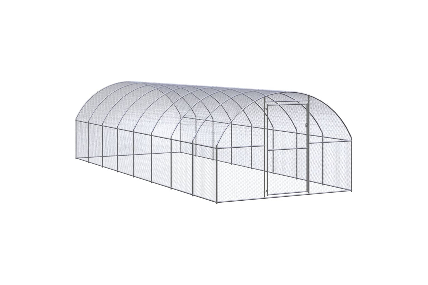 vidaXL 3095466 Outdoor Chicken Coop 3x8x2 M Galvanised Steel