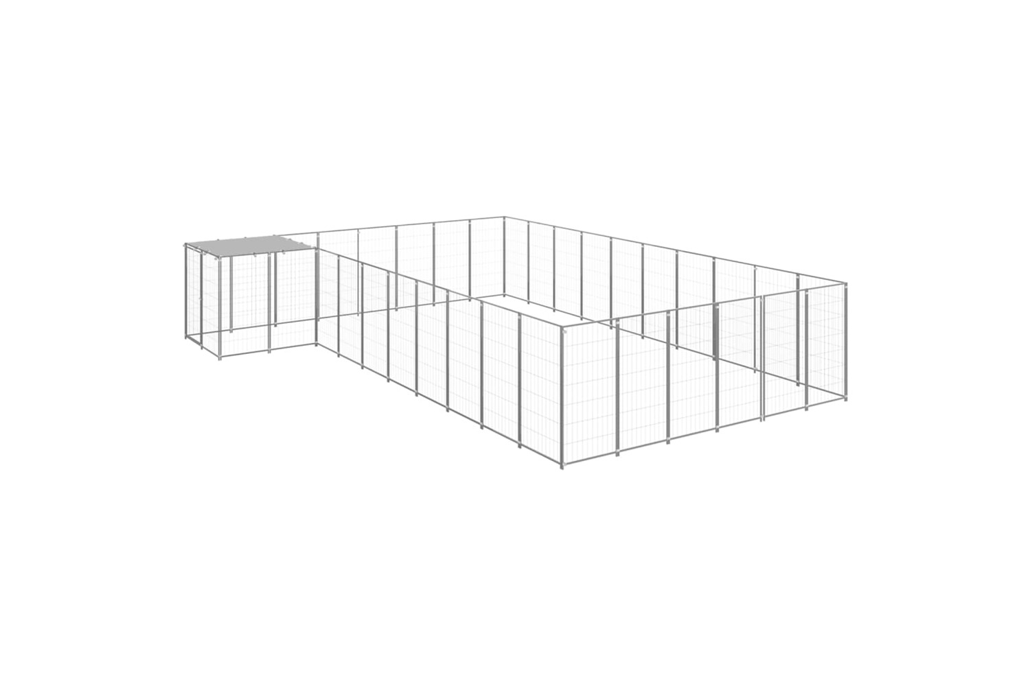 vidaXL 3082245 Dog Kennel Silver 19.36 M2 Steel