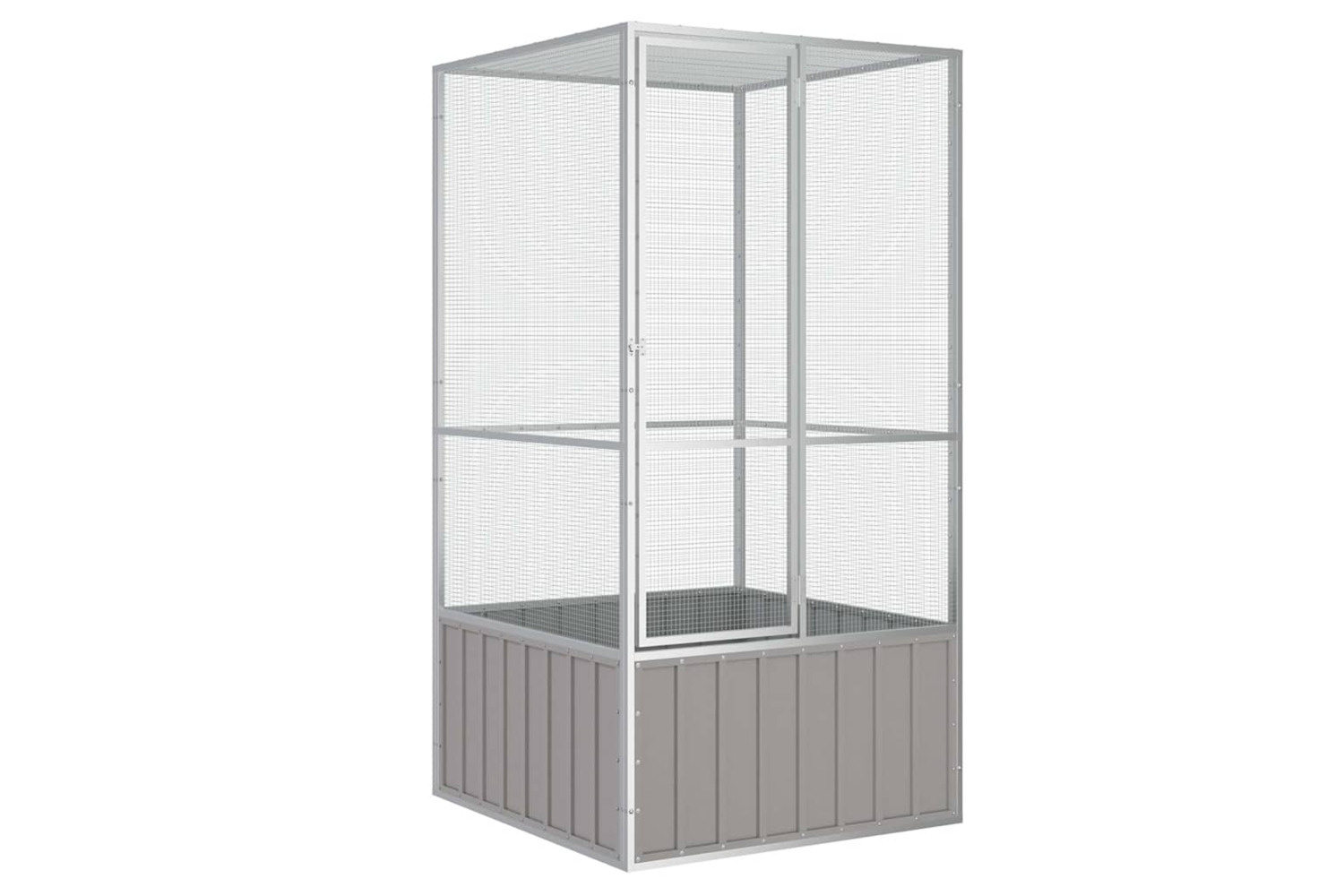 Vidaxl Bird Cage Grey 111x107x211.5 Cm Galvanised Steel