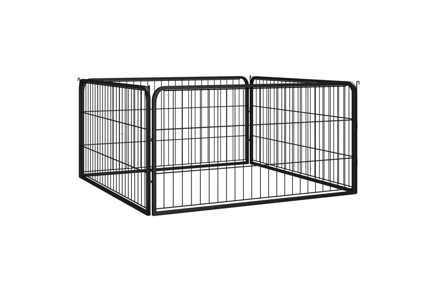 vidaXL 171794 Dog Playpen 4 Panels Black 100x50cm Powder-coated Steel