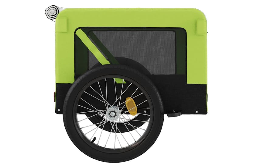 Vidaxl 93927 Pet Bike Trailer Green And Black Oxford Fabric And Iron