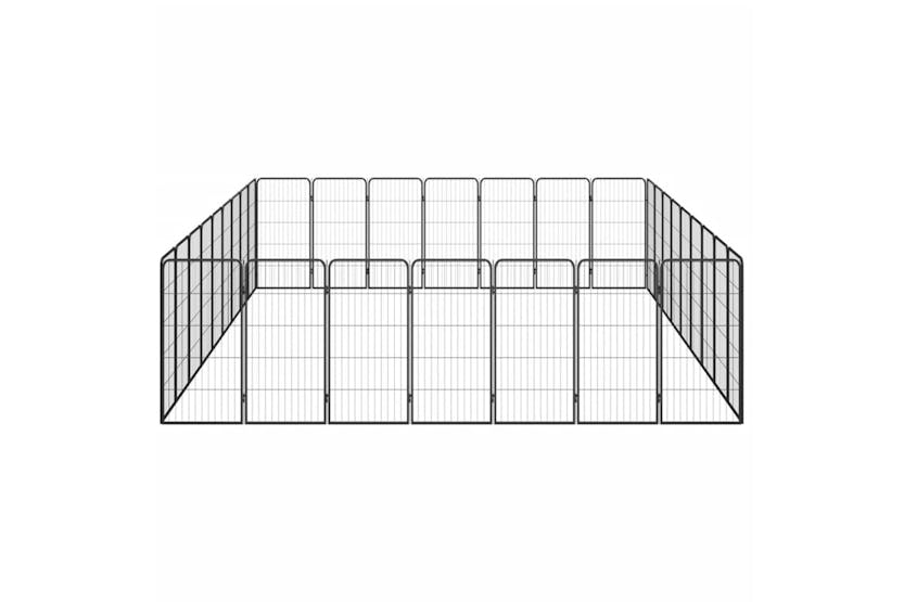 Vidaxl 3115964 32-panel Dog Playpen Black 50x100 Cm Powder-coated Steel