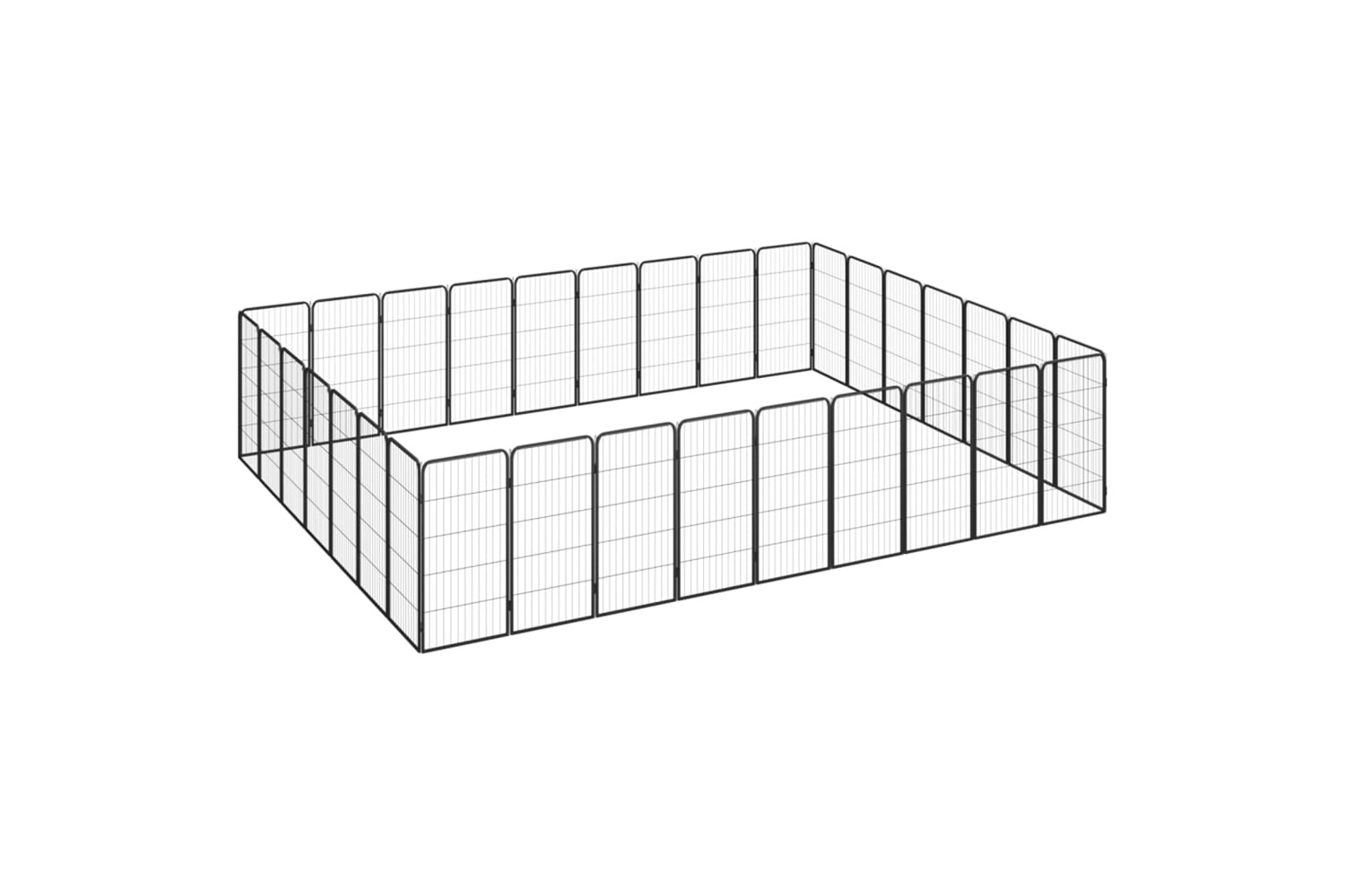 vidaXL 3115964 32-panel Dog Playpen Black 50x100cm Powder-coated Steel