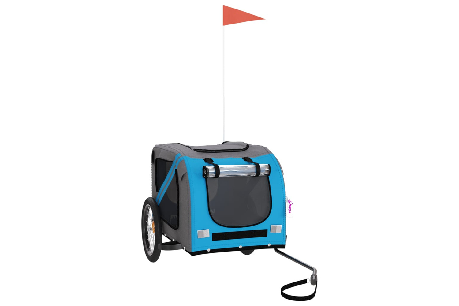 vidaXL 93883 Pet Bike Trailer Blue And Grey Oxford Fabric And Iron