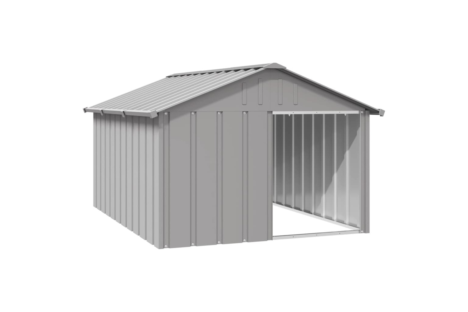 vidaXL 171543 Dog House Grey 116.5x153x81.5cm Galvanised Steel