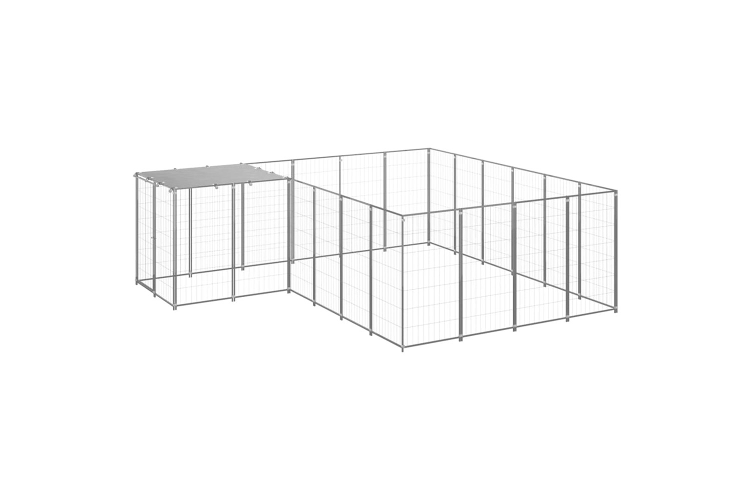 vidaXL 3082219 Dog Kennel Silver 8.47 M2 Steel