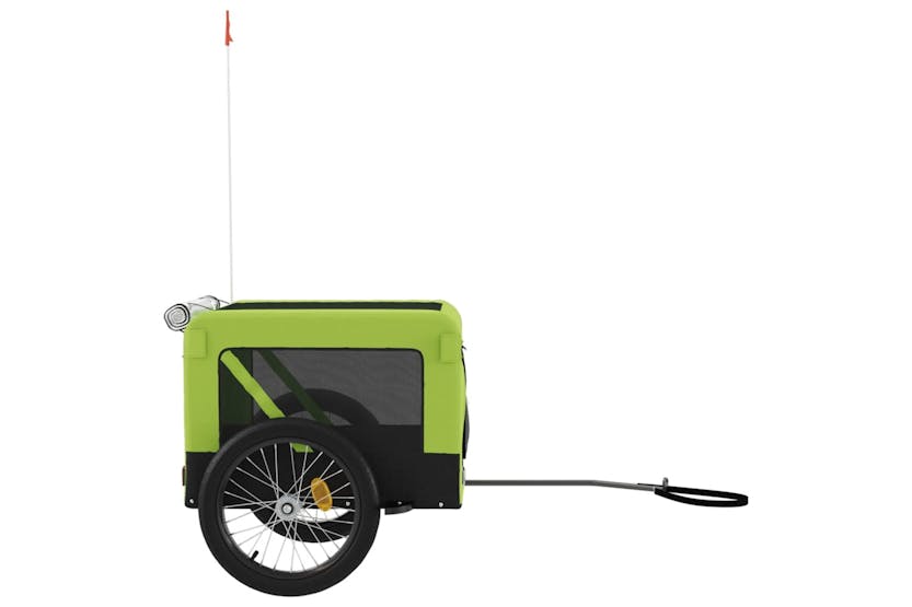 Vidaxl 93927 Pet Bike Trailer Green And Black Oxford Fabric And Iron