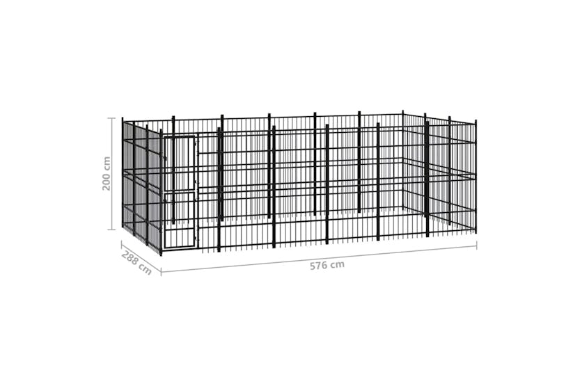 Vidaxl 3097977 Outdoor Dog Kennel Steel 16.59 M2