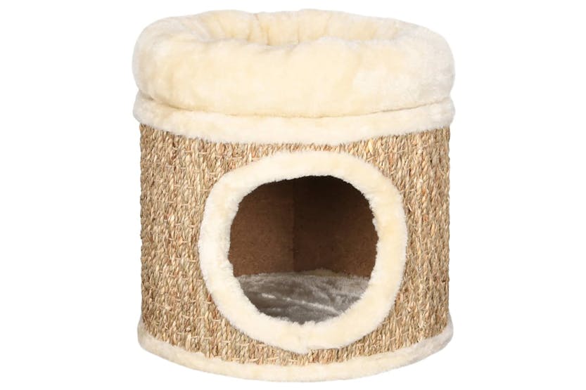 Vidaxl 170968 Cat House With Luxury Cushion 33 Cm Seagrass