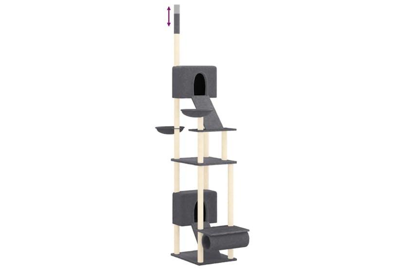 Vidaxl 171614 Floor To Ceiling Cat Tree Dark Grey 277-303 Cm