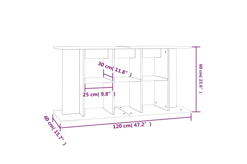 Vidaxl 833595 Aquarium Stand Concrete Grey 120x40x60 Cm Engineered Wood