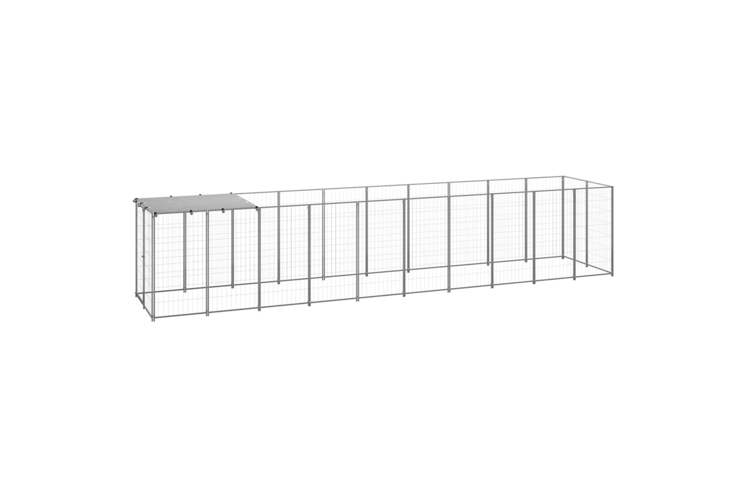 vidaXL 3082204 Dog Kennel Silver 6.05 M2 Steel
