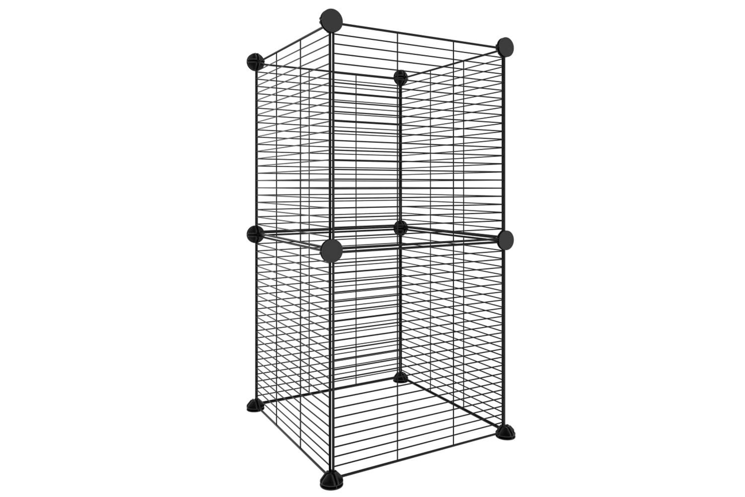 Vidaxl 3114034 8-panel Pet Cage Black 35x35 Cm Steel
