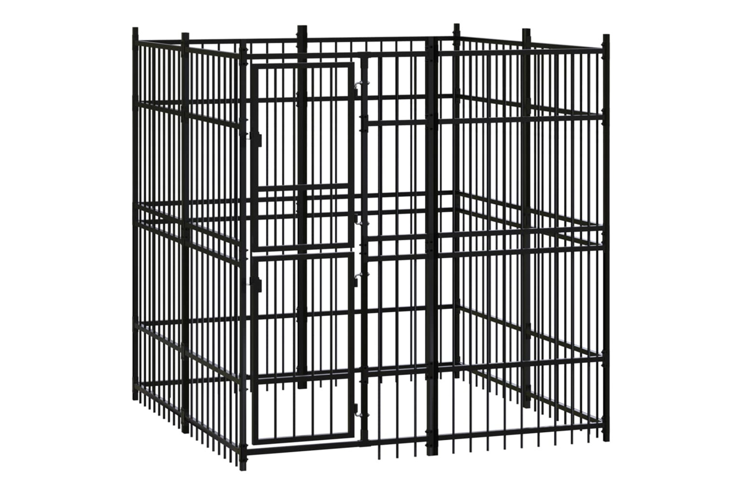 vidaXL 3097956 Outdoor Dog Kennel Steel 3.69 M2