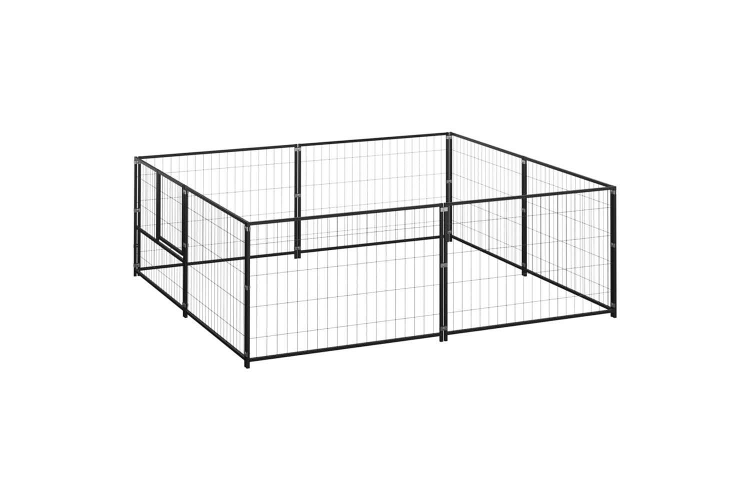 vidaXL 3082109 Dog Kennel Black 4 M2 Steel