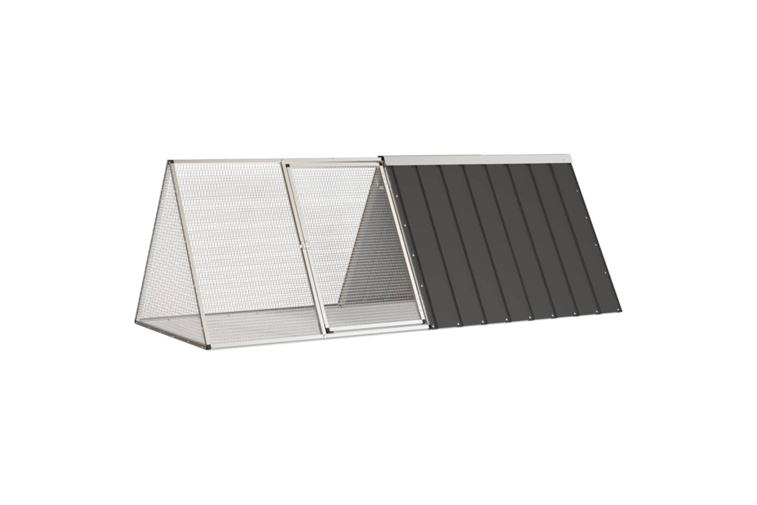 Vidaxl Rabbit Cage Anthracite 201.5x80.5x71 Cm Galvanised Steel