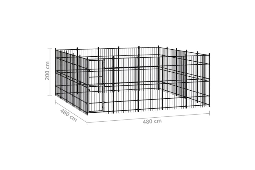 Vidaxl 3097989 Outdoor Dog Kennel Steel 23.04 M2