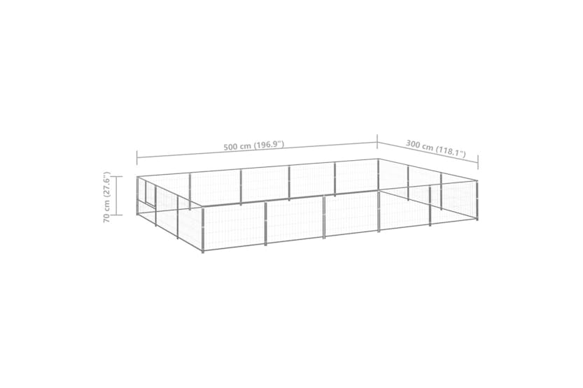 Vidaxl 3082137 Dog Kennel Silver 15 M2 Steel