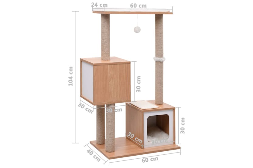 Vidaxl 170923 Cat Tree With Sisal Scratching Mat 104 Cm