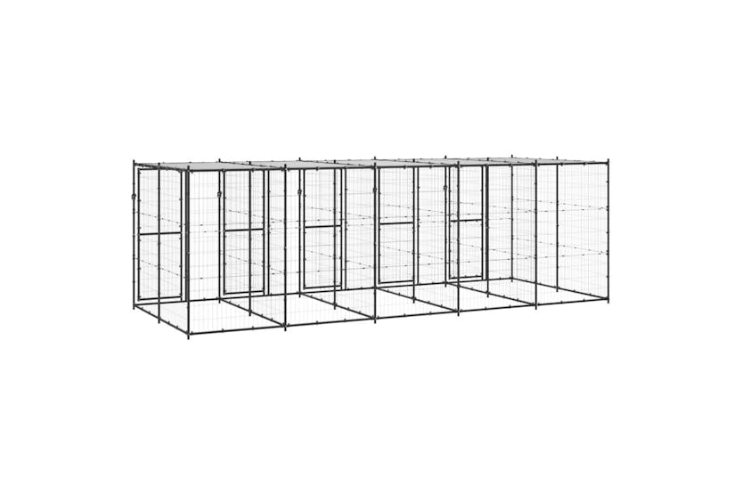 Vidaxl 3082252 Outdoor Dog Kennel Steel With Roof 12.1 M2