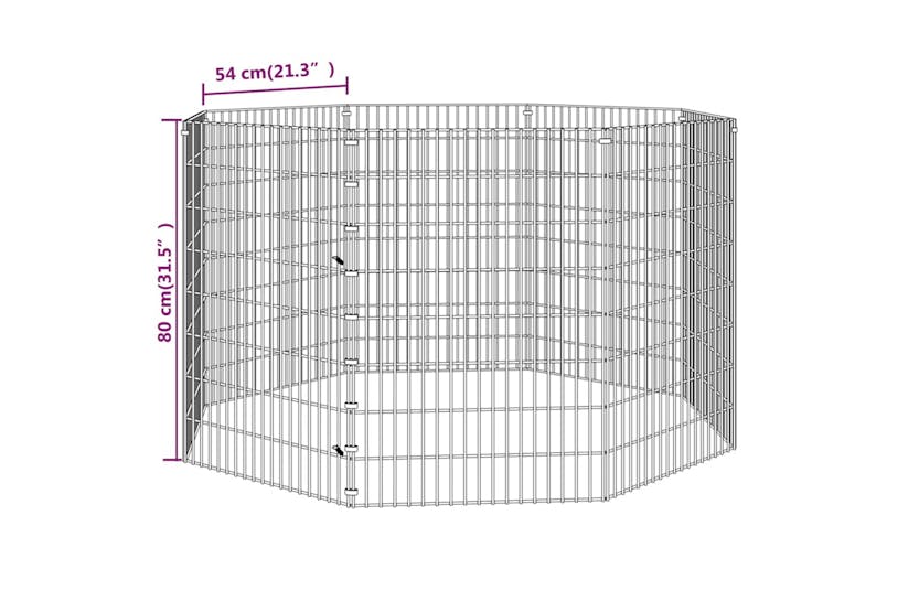 Vidaxl 171578 8-panel Rabbit Cage 54x80 Cm Galvanised Iron