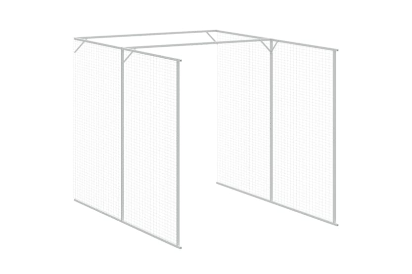 Vidaxl 3189107 Dog House With Run Light Grey 165x1067x181 Cm Galvanised Steel