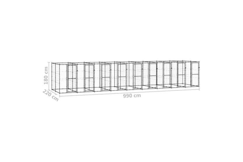 Vidaxl 3082267 Outdoor Dog Kennel Steel 21.78 M2