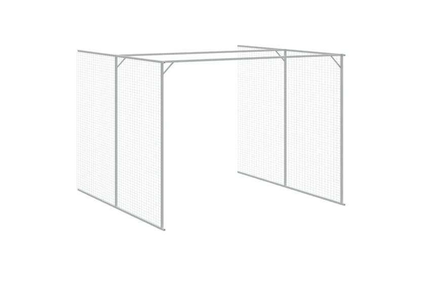 Vidaxl 3189124 Dog House With Run Anthracite 214x1273x181 Cm Galvanised Steel