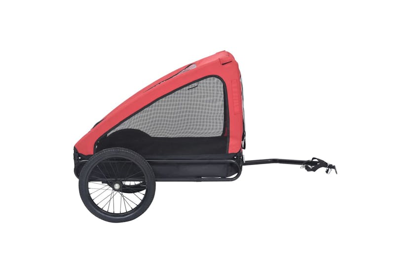 Vidaxl 92594 Pet Bike Trailer Red And Black