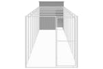 Vidaxl 3189107 Dog House With Run Light Grey 165x1067x181 Cm Galvanised Steel