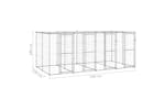 Vidaxl 3082273 Outdoor Dog Kennel Galvanised Steel With Roof 9.68 M2