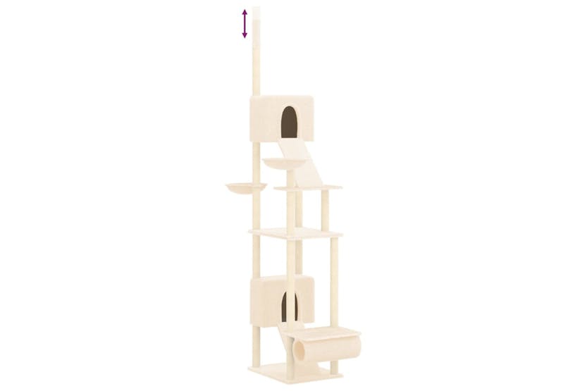 Vidaxl 171612 Floor To Ceiling Cat Tree Cream 277-303 Cm