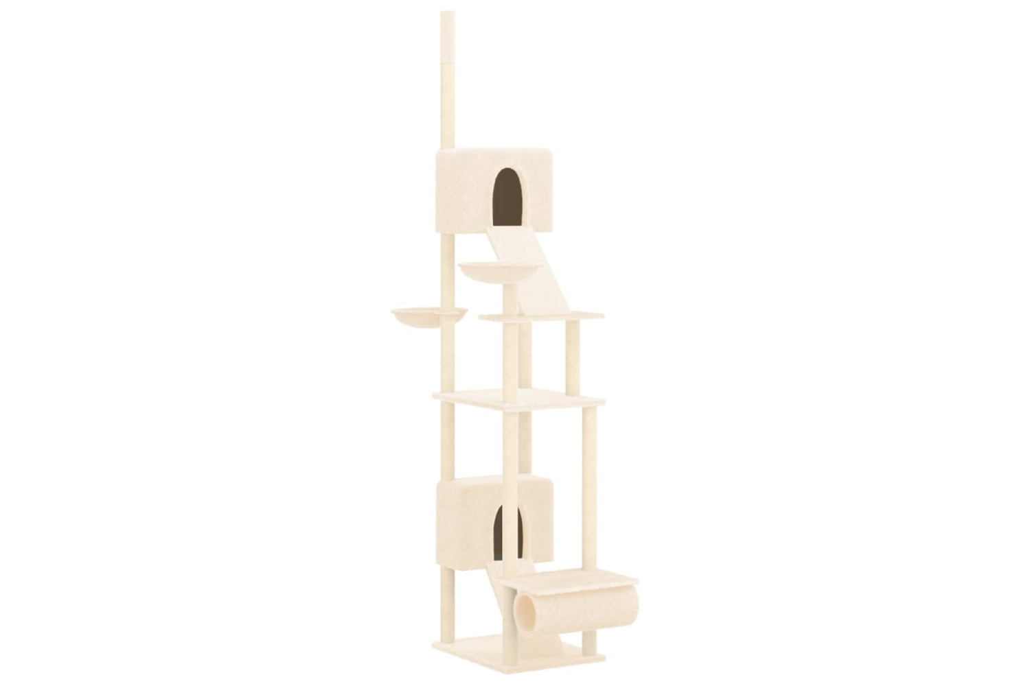 vidaXL 171612 Floor To Ceiling Cat Tree Cream 277-303cm