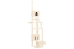 Vidaxl 171612 Floor To Ceiling Cat Tree Cream 277-303 Cm