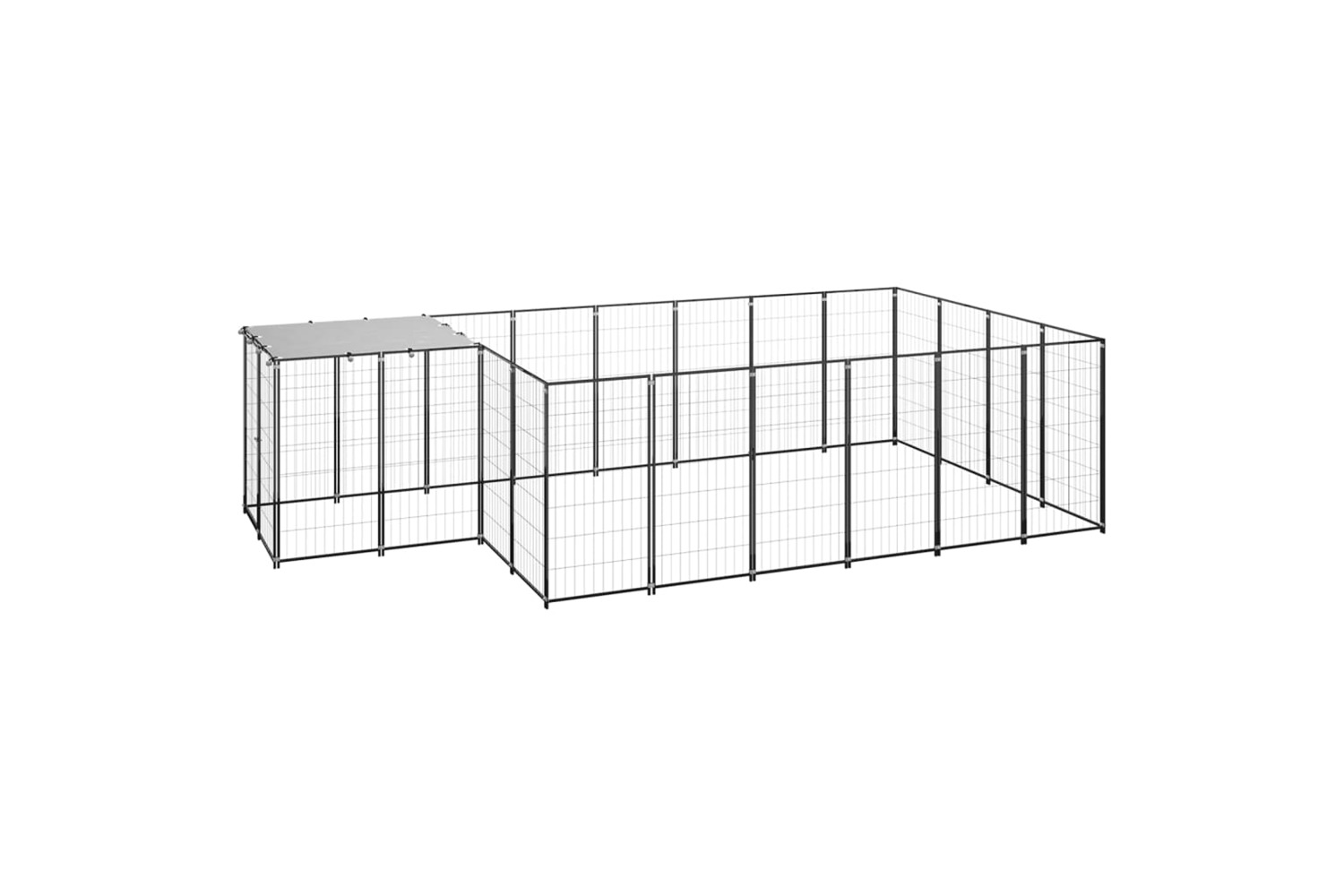 vidaXL 3082206 Dog Kennel Black 8.47 M2 Steel
