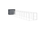 Vidaxl 3189124 Dog House With Run Anthracite 214x1273x181 Cm Galvanised Steel