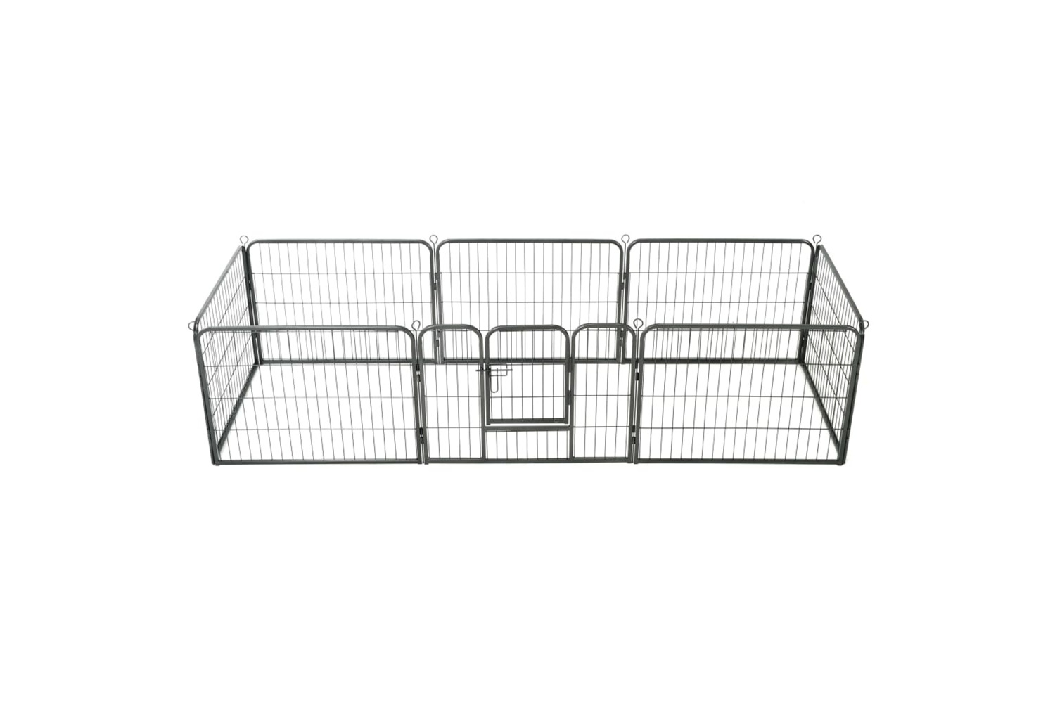 vidaXL 170572 Dog Playpen 8 Panels Steel 80x60cm Black