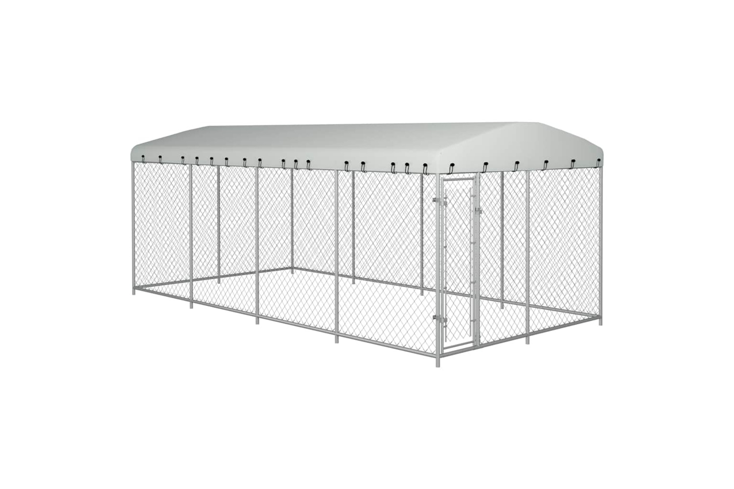 Vidaxl Outdoor Dog Kennel With Roof 7.6x3.8x2.3 M