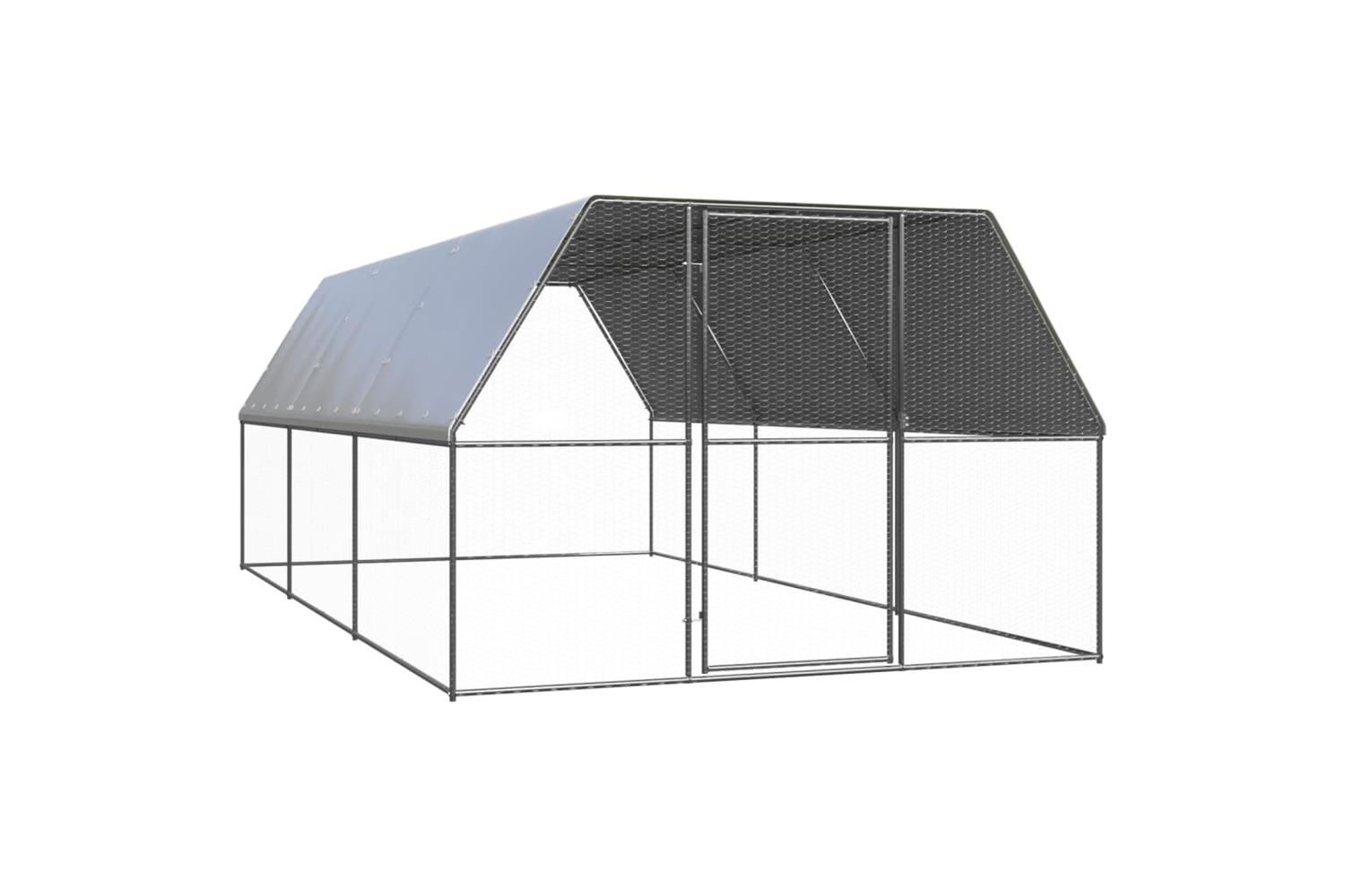 vidaXL 3154377 Outdoor Chicken Cage 3x6x2 M Galvanised Steel