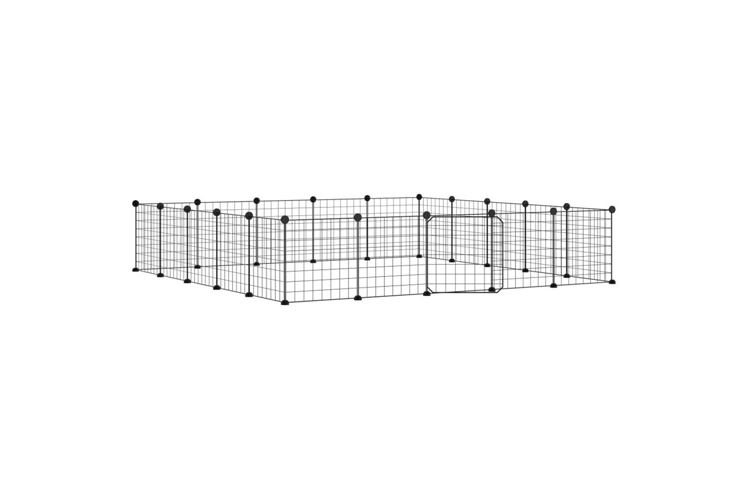 Vidaxl 3114019 20-panel Pet Cage With Door Black 35x35 Cm Steel