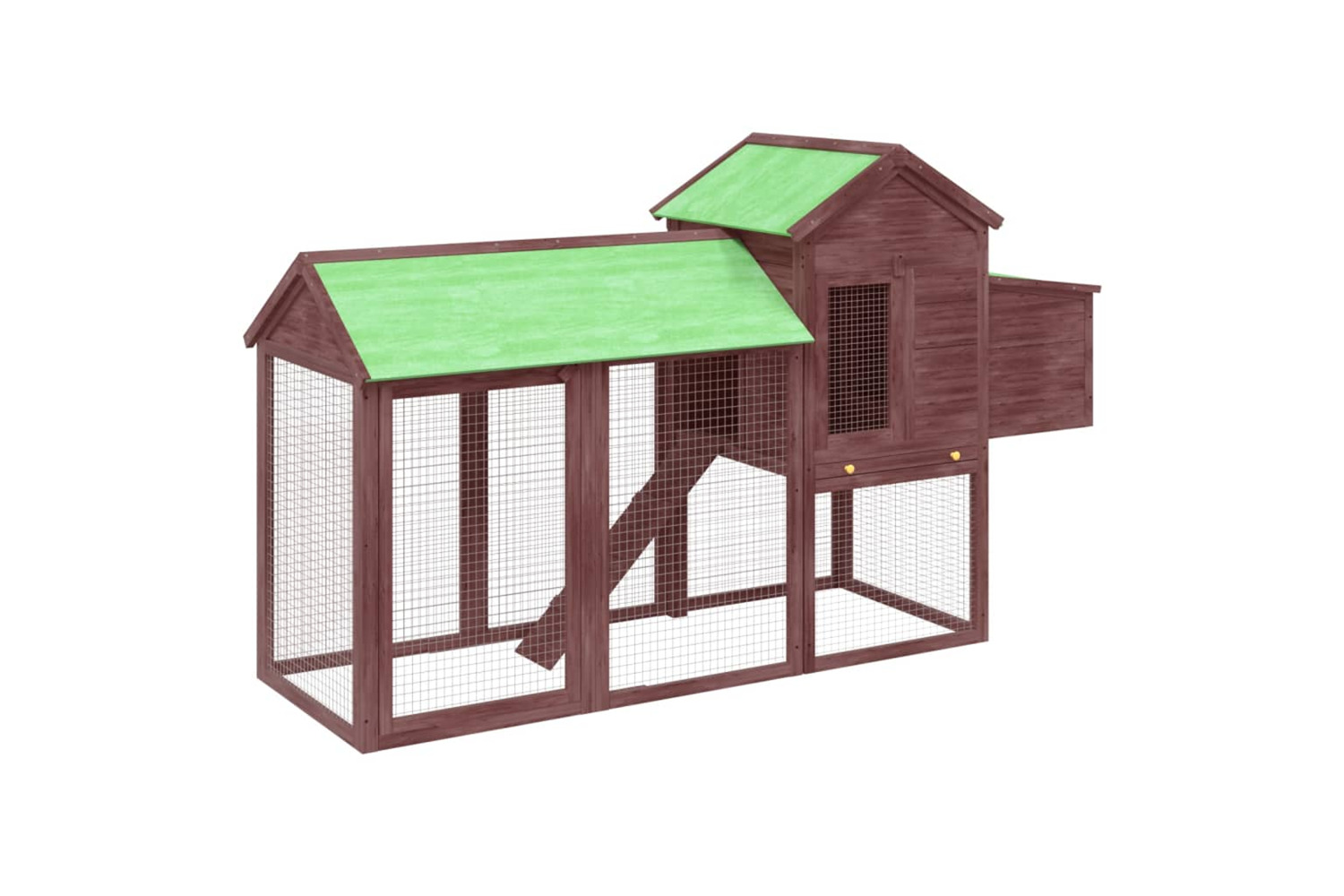 vidaXL 172234 Chicken Coop Mocha 193x65x117cm Solid Wood Pine